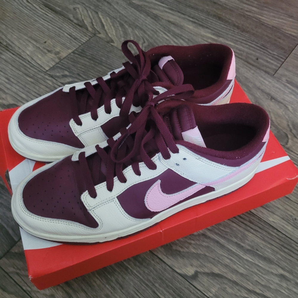 Nike Men's Dunk Low Night Maroon and Light Pink Sneakers Size 11.5 Lake New